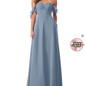 Dusty blue bridesmaids dress